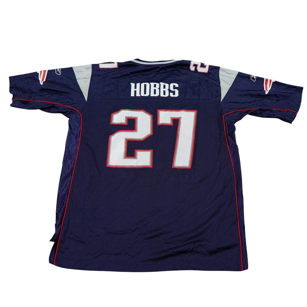VTG Reebok New England Patriots Ellis Hobbs Jersey Mens Large Blue 27 Football
